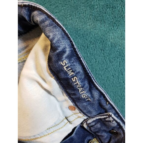 American Eagle Outfitters Classic Blue Slim Straight Jeans - Picture 4 of 14